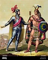 El encuentro entre Hernán Cortés y Moctezuma II, México, 1519 (c1820 ...