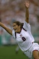 1996 Olympics Highlights: Shannon MacMillan (8) celebrates a score ...