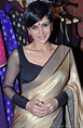 Mandira Bedi In Golden Saree - DesiComments.com