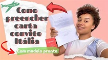 COMO PREENCHER CARTA CONVITE ITÁLIA I com modelo pronto de carta ...