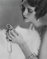 Kendall Lee Holding A Pearl Necklace by Edward Steichen