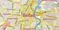 Belfast Northern Ireland UK PDF Vector Map: City Plan Low Detailed (for ...