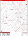 Bethesda Maryland Zip Code Wall Map (Red Line Style) by MarketMAPS ...