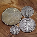 Old U.S. Coins Silver 4-Coin Set - Peace Dollar and Classic Silver Type ...
