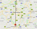 Snapshot of Manchester's map, obtained from Google maps. The line shows ...
