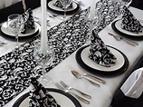 Damask Napkins Black and White Wedding Table Linens. $10.00, via Etsy ...