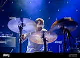 Composer and drummer Kim Åge Furuhaug performs a live concert with his ...