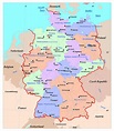 Detailed administrative map of Germany with major cities | Germany ...