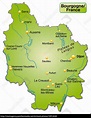 Mapa de Borgoña como mapa general en verde - Stockphoto - #10912638 ...