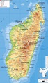 Large detailed physical map of Madagascar with all cities, roads and airports | Vidiani.com ...