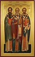 Three Holy Hierarchs (full bodies) Orthodox Icon - BlessedMart