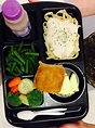 What an awesome school lunch ... Chicken Alfredo plus fruits and veggie ...