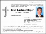 Traueranzeigen von Weihern Josef Lautenschlager | Mittelbayerische Trauer