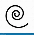Símbolo Espiral Simple, Negro, Aislado En El Fondo Blanco Ilustración ...