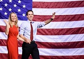Josh Hawley and his wife, Erin Morrow Hawley, walk out to greet the ...