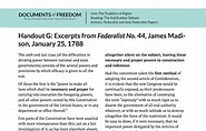 Handout G: Excerpts from Federalist No. 44 - Bill of Rights Institute