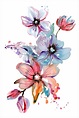 Flowers | Flower drawing, Botanical flower art, Flower art painting