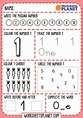 Learning Numbers One Worksheet