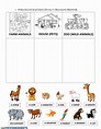Animals Worksheet For Kindergarten