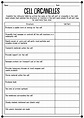 Cell Structures And Organelles Worksheet