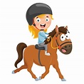 Ilustración de vector de kid riding horse | Descargar Vectores Premium