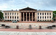 Universität Von Oslo, Norwegen Stockfoto - Bild von neoclassicism ...