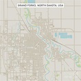 Grand Forks North Dakota US City Street Map Digital Art by Frank ...