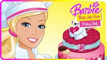 Jugando al juego de Barbie Pastry Chef cocinando para amigos en Español ...