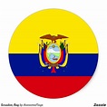 Ecuador, flag classic round sticker | Zazzle.co.uk in 2020 | Flag ...