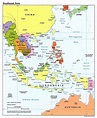 Map Of Southeast Asia With Capitals | Cities And Towns Map