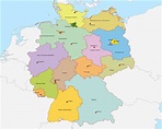 Satz umfassend Mitfühlen kaart duitsland met steden National Aspekt Band