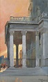 Joseph Cunningham Harker - Neoclassical Portico, watercolour with ...