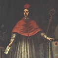 a painting of a man wearing a red hat and holding a cane in his right hand