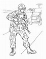 Soldado Militar para colorear, imprimir e dibujar –ColoringOnly.Com