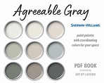 Agreeable Gray Sherwin Williams Paint Color Palette Coastal - Etsy