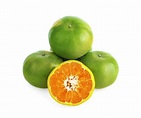 Green Tangerine on White Background. Stock Image - Image of sweet ...