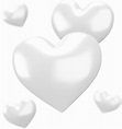 Set of White Hearts Isolated Decorations 18969326 PNG