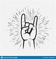 Rock On Gesture Symbol. Heavy Metal Hand Gesture Vector Illustration ...