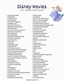 Free disney movies list of 500 films on printable checklists – Artofit