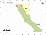 Mapa simple de municipios de Baja California | DESCARGAR MAPAS