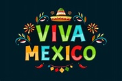 Viva Mexico. Poster with grunge texture. Chili peppers and sombrero ...