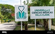 Sign at the University of Medical Sciences in Santa Clara, Cuba Stock ...
