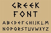 Black letters in ancient style. | Greek font, Lettering alphabet fonts ...