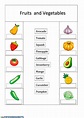 Fruits and Vegetables - Ficha interactiva | Fruits and vegetables ...