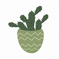 cactus mexicano en una olla. cactus espinoso de dibujos animados ...