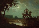 Ralph Albert Blakelock (1845-1919) | Landscape at Moonlight | 19th ...