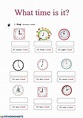 The time (o'clock) worksheet | Live Worksheets