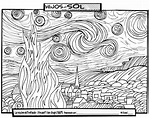 Dibujo De Noche Estrellada De Vincent Van Gogh Para Colorear - Dibujos ...