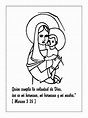 Maria Madre de Dios para colorear | Dibujos Cristianos