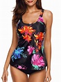Sexy Dance - Plus Size Women Swimsuit Floral Printed Swimwear Tankini ...